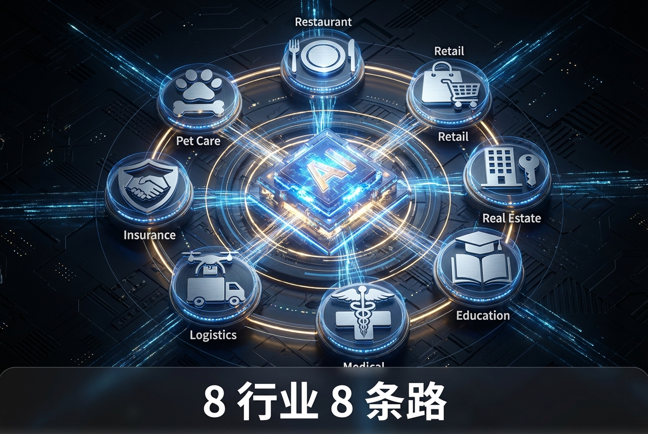 8 大行业、8 个 AI 切入点——哪个最适合你的生意？